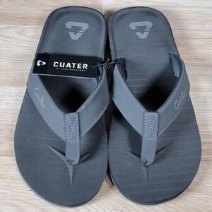 Travis Mathew Cuater Shallows Sandals Mens Size 8 Gray Flip Flops Beach Casual